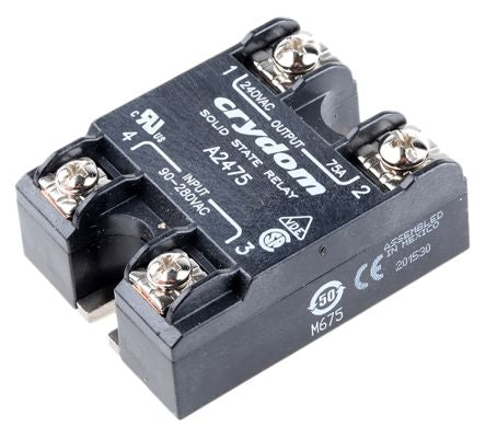 A2475 75 A rms Solid State Relay, Zero Cross, Surface Mount, SCR