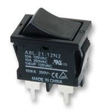 A8L-11-15N1 Rocker Switch, SPST, Non Illuminated, Panel Mount Black