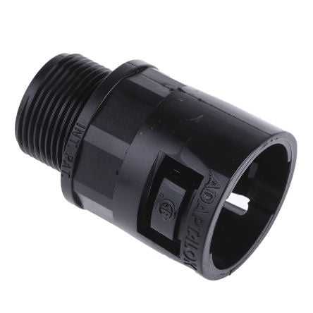 AL28/M25/A/BL M25 Straight Cable Conduit Fitting, Black 28mm