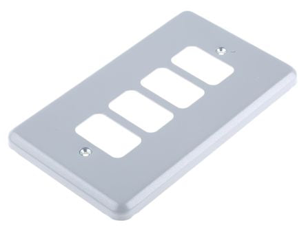 K3494 ALM White 4 Gang Grid Plus Cover Plate