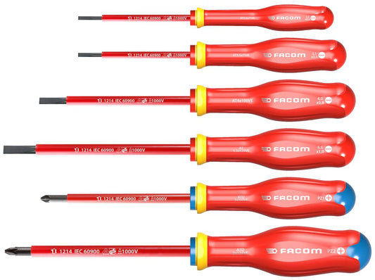 ATDVE.J6PB 1000V Pozidriv Slotted Screwdriver Set 6 Piece