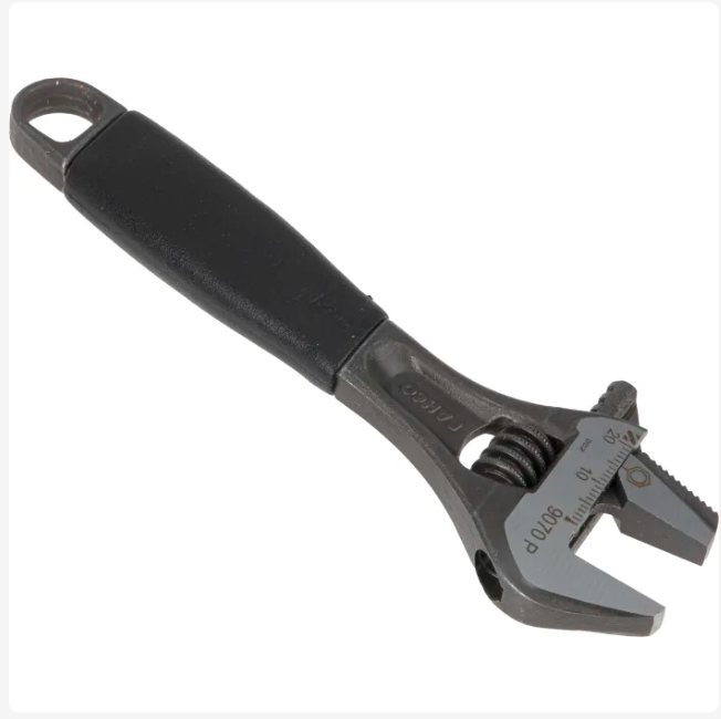 9070 P Bahco Adjustable Spanner, 158 mm Overall, 21mm Jaw Capacity, Plastic Handle