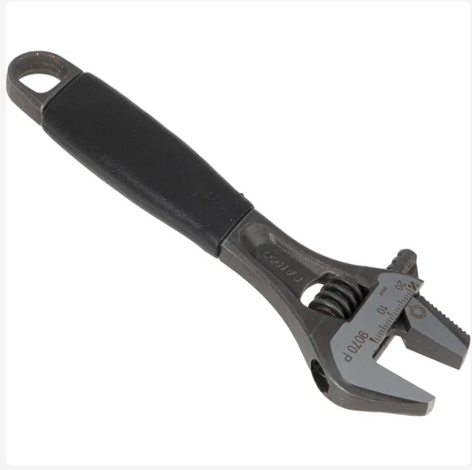 9070 P Bahco Adjustable Spanner, 158 mm Overall, 21mm Jaw Capacity, Plastic Handle