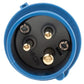 248  AM-TOP IP44 Blue Cable Mount 3P Industrial Power Plug, Rated At 16.0A