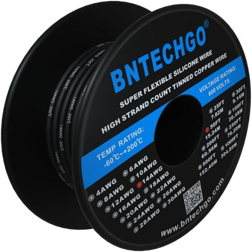 CMDC32511  Silicone Wire Spool 50 ft Black