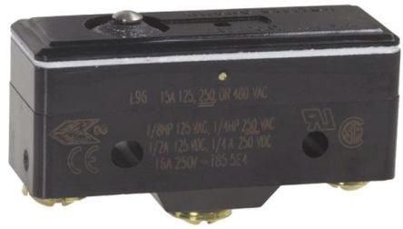 BZ-2R244-A2 Snap Action Limit Switch - Plastic, Plunger, 250V