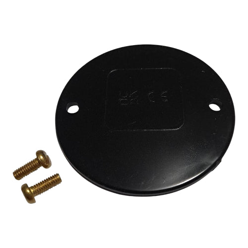 DL/3 PVC-U Circular Lids, 66MM DIA, 50.8MM Fixing Center, Black