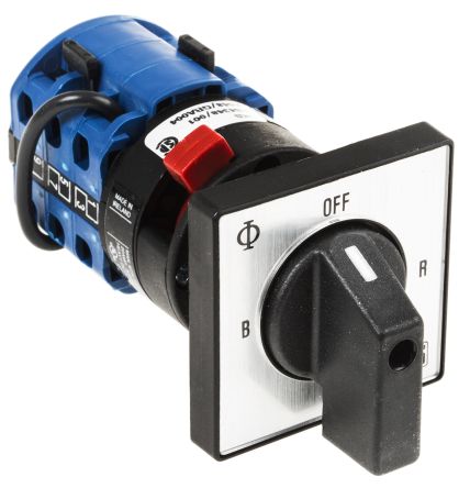 CA10A048/GBA004*FT2   P 4 Position 45° Rotary Switch, 20 A, Rotary Knob