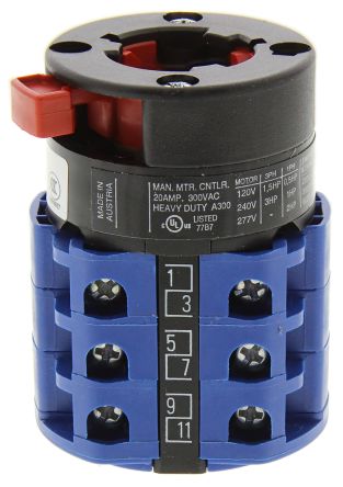 CA10A216/GBA001*FT 3P 3 Position 60° Rotary Switch, 690 V, 20 A, Knob