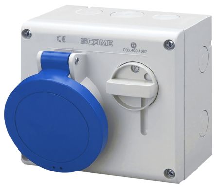 CMD1254432 Switchable IP44 Industrial Interlock Socket 2P+E