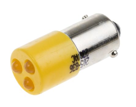 CMD205836 Yellow Indicator, 230 V ac, 25 x 10mm Mounting Hole Size, Ba9s Termination