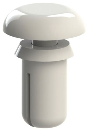 CMD2560009  4.5mm White Plain Nylon Snap Rivet, 2.6mm diameter