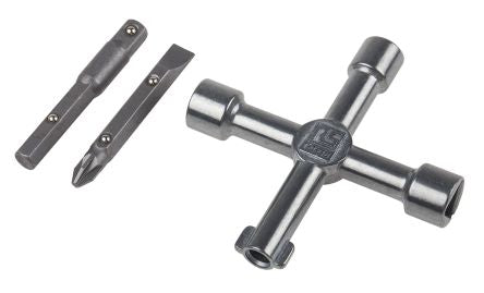 Cross Wrenches CMD4393025 Control Cabinet Key 5 profiles, Zinc Alloy