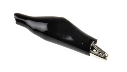 Crocodile Clip, Nickel-Plated Iron Contact, Black