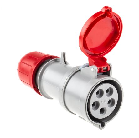 CMD7249120 Red Cable Mount 3P+N+E Industrial Power Socket, Rated At 32A