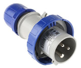 CMD7249186 Blue Cable Mount 2P+E Industrial Power Plug, Rated At 16A, 230 V