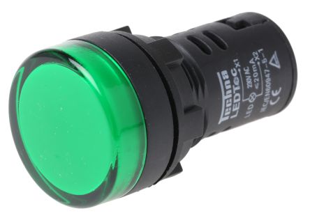 CMD7637949 Green LED Pilot Light, 22mm Cutout, IP65, 230 V ac