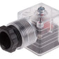 CMD811-8308 2P+E DIN 43650 A, Female Solenoid Valve Connector with Indicator Light, 250 V dc Voltage