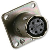 CPT02A10-6S. Circular Connector, CPT Series, MIL-DTL-26482 Series I, Box Mount Receptacle, 6 Contacts