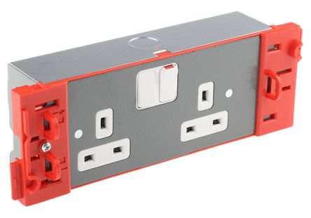 CRM11730 Grey Floor Box Switch Socket, 2 Compartments