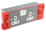 CRM11730 Grey Floor Box Switch Socket, 2 Compartments