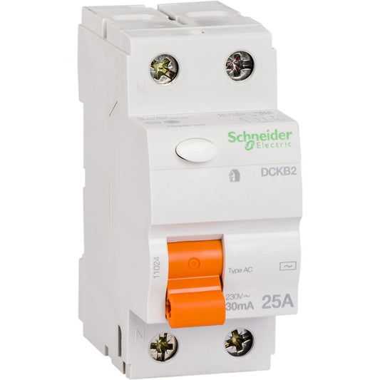 Residual current circuit breaker - 2 poles - 25 A - class AC 30 mA