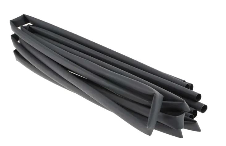 CMD398177 RS PRO Black No 2:1, Heat Shrink Tubing 9.5mm Sleeve Dia. x 1.2m Length