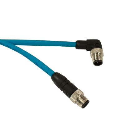 DW04DR117 TL357   Alpha Connect Series, Right Angle M12 to Straight M12 Cordset