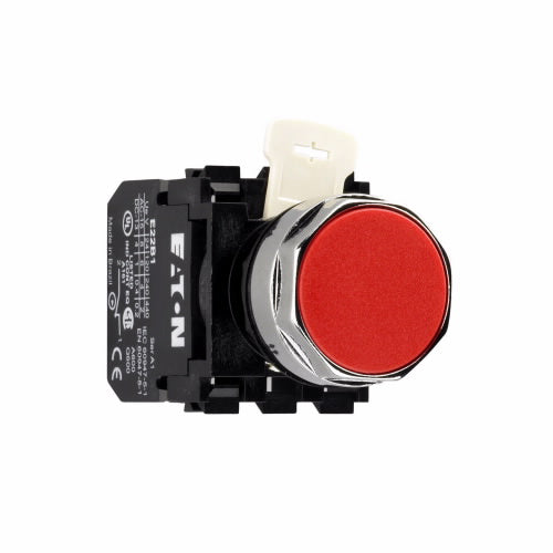 PUSHBUTTON FLUSH BLACK BEZEL RED