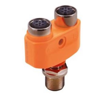 EBC113  2 x M12 3-Pin - M12 4-Pin Female, Male Y-Connector