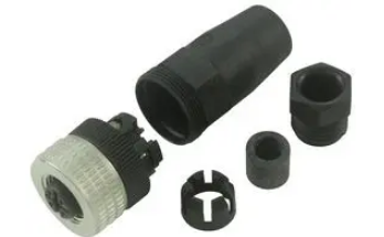 Circular Connector,  M12, Cable Mount Receptacle, 4 Contacts, Screw Socket