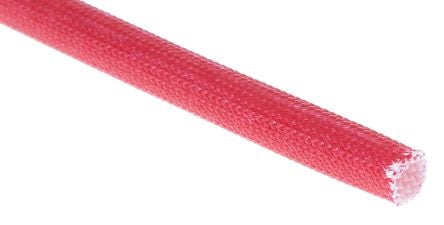 Braided Acrylic Fibreglass Red Cable Sleeve