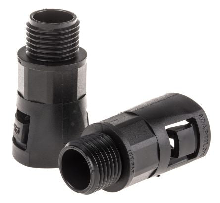 Straight Cable Conduit Fitting, Nylon 66 Black Black
