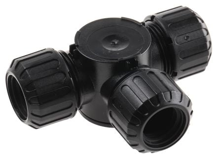 ASF16X3/T/BL Cable Conduit Fitting, Nylon 66 Black 16mm nominal size IP66, IP67 M16