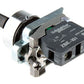 Black selector switch Ø22 2-position stay put 1NO 600V