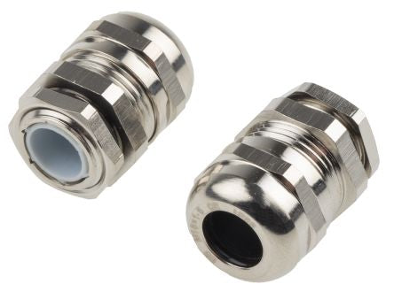 M16 x 1.5 Cable Gland With Locknut, Nickel Plated Brass, IP68