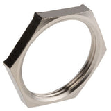 Locknut, Skindicht SM-M, Hexagonal, 24 mm AF, M20 x 1.5, Brass, Nickel, 3.5 mm