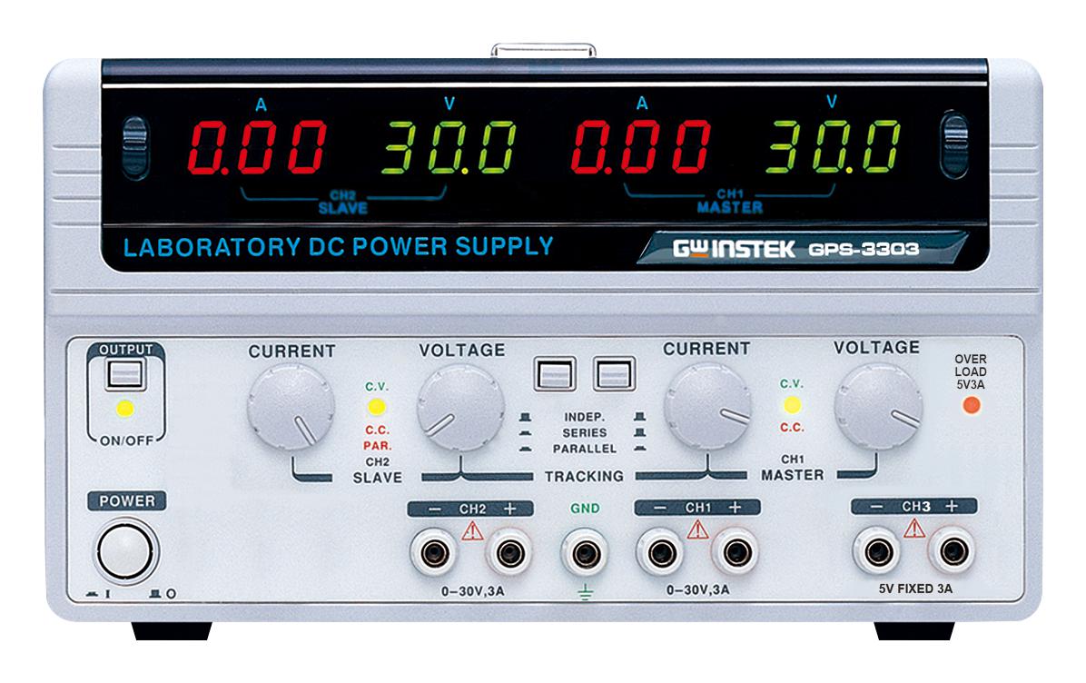 GPS-3303 Bench Power Supply, Adjustable, Fixed, 3 Output, 0 V, 30 V, 0 A, 3 A