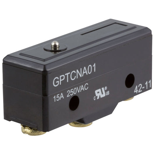 GPTCNA01  SPDT-NO/NC Button Microswitch, 15 A