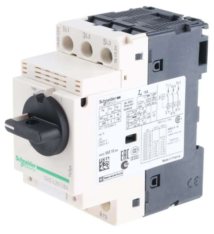 GV2L20 12 - 18 A TeSys Motor Protection Circuit Breaker