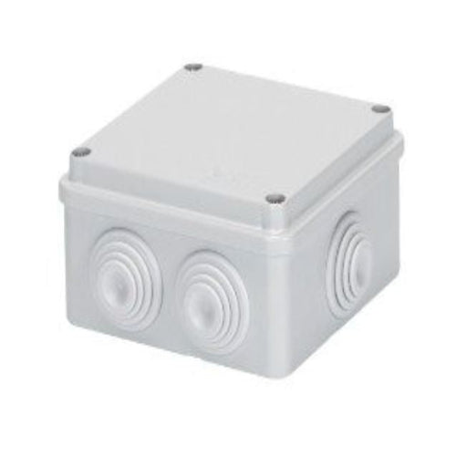 GW44004 JUNCTION BOX WITH PLAIN SCREWED LID - IP55 - INTERNAL DIMENSIONS 100X100X50 - WALLS WITH CABLE GLANDS - GREY