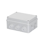 GW44006 GWPLAST 75 GREY WEATHERPROOF JUNCTION BOX WITH PLAIN SCREW-ON LID WITH 10 CABLE ENTRIES IP55 150MM X 110MM X 70MM