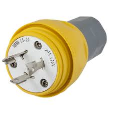HBL26W47 20A Watertight Locking Plug 2P 3W 125VAC L5-20P YL