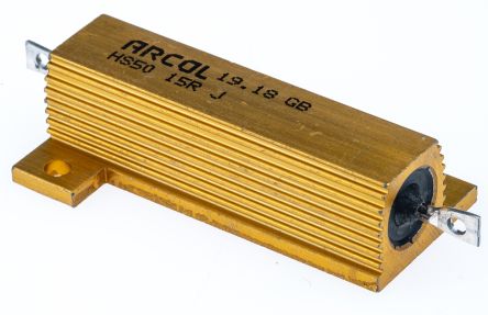 HS50 15R J  Aluminium Housed Axial Wire Wound Panel Mount Resistor