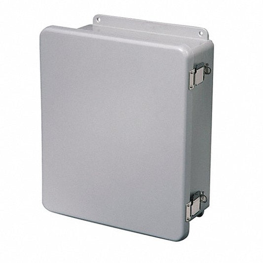 HW-J161406CHQRWW 16 inH x 14 inW x 6 inD Non-Metallic Enclosure, Light Gray, Knockouts: No, Padlockable Latch Closure