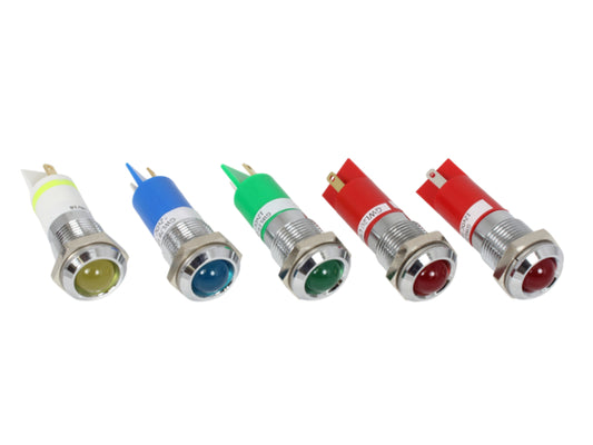 609-2312-140F LED Panel Mount Indicator Uni-Color Yellow 90mcd 2-Pin
