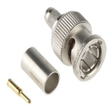 J01002A1288 75Ω Cable Mount BNC Connector, Plug, Nickel, Crimp