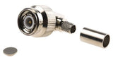 J01010A0037  Right Angle 50Ω Cable Mount TNC Connector, Crimp Termination