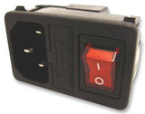 JR-101-1-FRSG-03 MULTICOMP PRO  Un-Filtered IEC Power Entry Module, IEC C14, IEC C14, 10 A, 250 VAC, 2-Pole Switch, Single