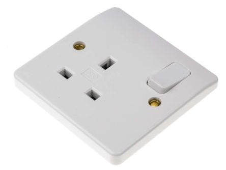K2757 WHI  white 1 Gang Plug Socket 2 Poles 13A